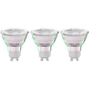 LEXMAN Set da 3 lampadine LED, bulbo, trasparente, luce naturale, 3W=450LM (equiv 450 W), 100° ,