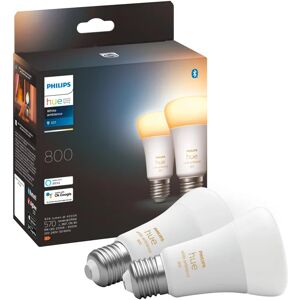 Philips Set da 2 lampadine Hue White Ambiance, LED, goccia, trasparente, cct, 6W=806LM (equiv 6 W), 200° dimmerabile,