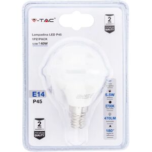 V-TAC Lampadina LED E14 5,5W P45 2700K (Blister 1 Pezzo)