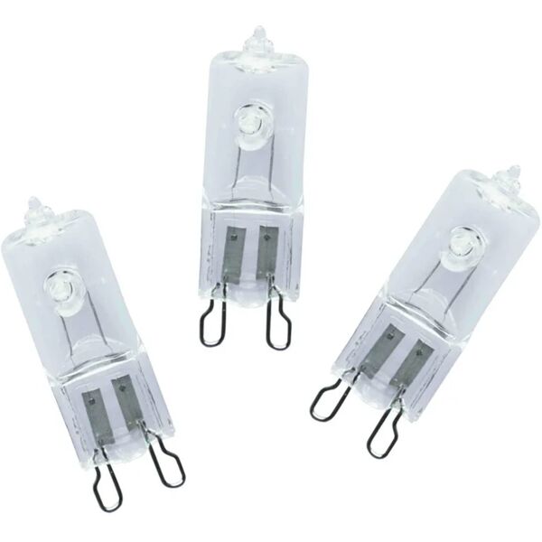 lexman set da 3 lampadine alogeno, capsula, trasparente, luce calda, 46w=702lm (equiv 60 w), 5° ,