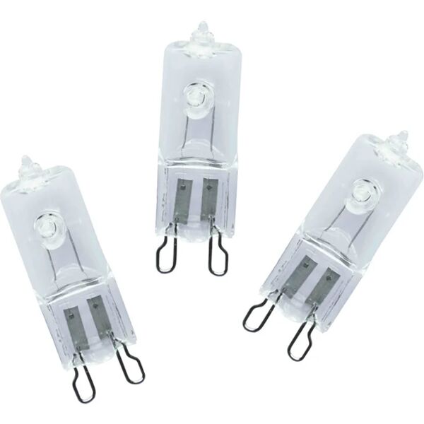 lexman set da 3 lampadine alogeno, capsula, trasparente, luce calda, 30w=410lm (equiv 40 w), 5° ,