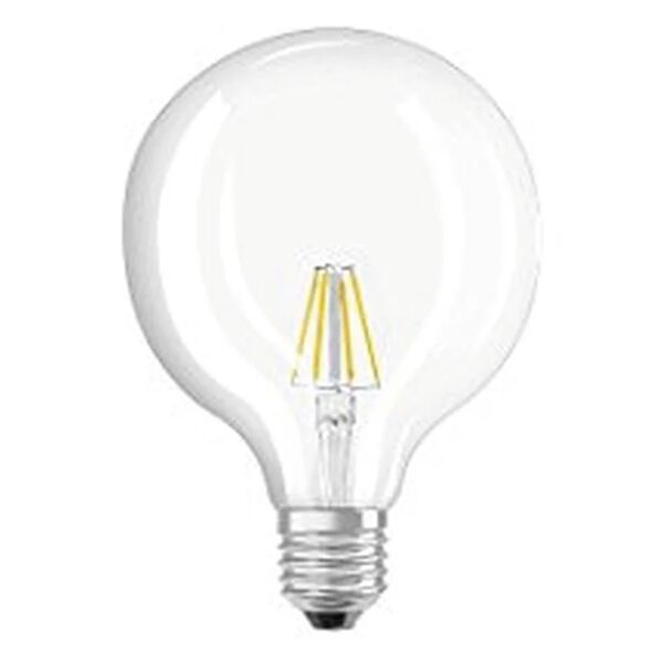 osram lampadina led, globo, trasparente, luce calda, 4w=470lm (equiv 40 w), 360° dimmerabile,