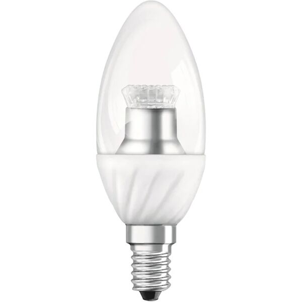 osram lampadina led, oliva, trasparente, luce calda, 3.5w=250lm (equiv 25 w), 220°,