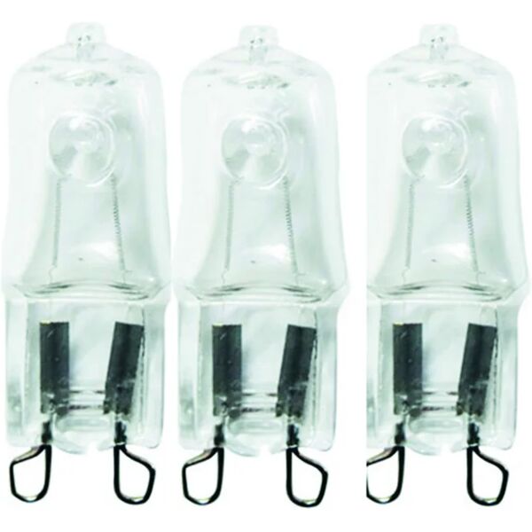 lexman set da 3 lampadine alogeno, capsula, trasparente, luce calda, 57w=920lm (equiv 75 w), 5° ,