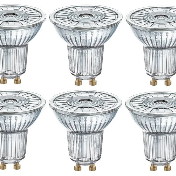 osram set da 10 lampadine led, faretto, trasparente, luce naturale, 4.3w=470lm (equiv 50 w), 36° ,