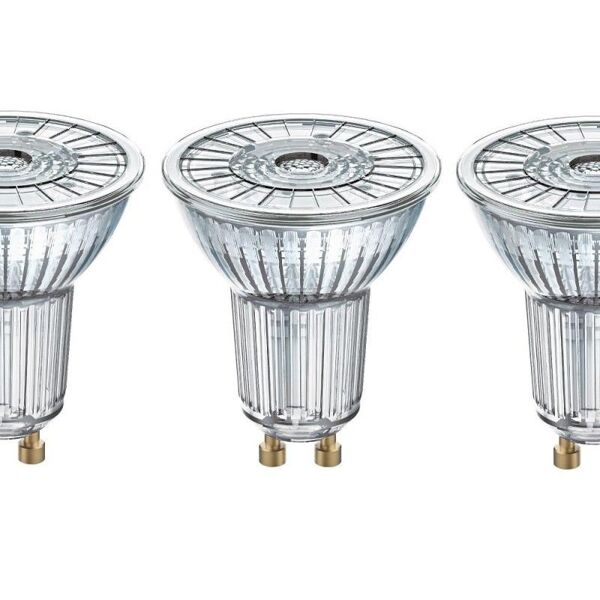 osram set da 5 lampadine led, faretto, trasparente, luce calda, 2.6w=230lm (equiv 35 w), 36° ,