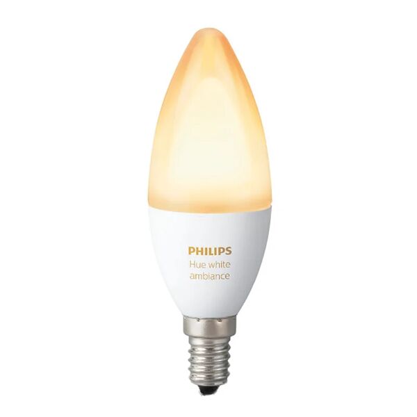 philips lampadina smart hue color bluetooth, led, oliva, opaco, cct, 6w=470lm (equiv 40 w), 220° dimmerabile,