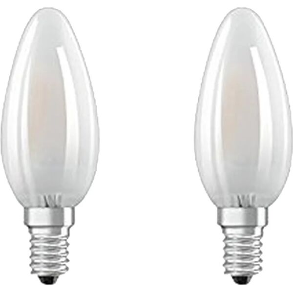 osram set da 2 lampadine led, oliva, opaco, luce naturale, 4w=470lm (equiv 40 w), 300° ,