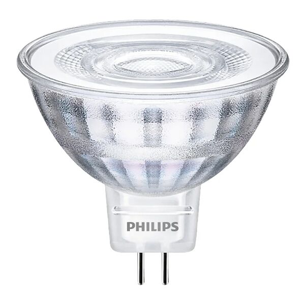 philips lampadina led, faretto, trasparente, luce calda, 5w=345lm (equiv 35 w), 36° ,