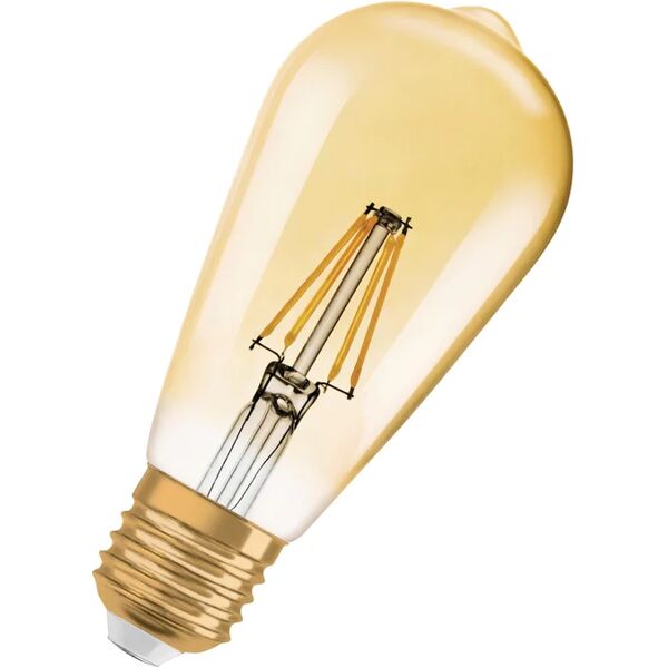 osram lampadina led, goccia, ambrato, luce calda, 7w=225lm (equiv 22 w), 320° ,