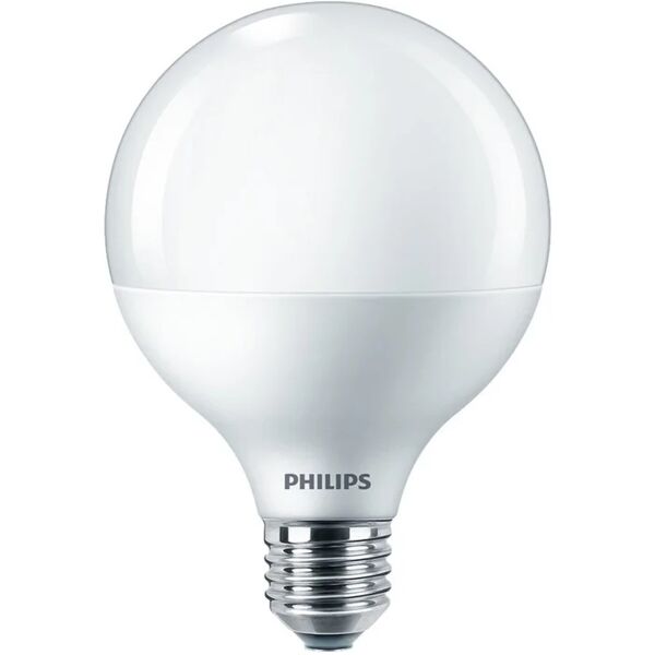 philips set da 2 lampadine led, globo, opaco, luce naturale, 15w=1521lm (equiv 100 w), 150° ,