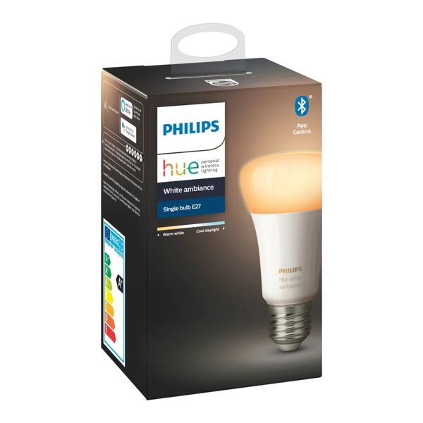 philips lampadina 32816700, led, goccia, opaco, cct, 9w=806lm (equiv 60 w), 150° dimmerabile,