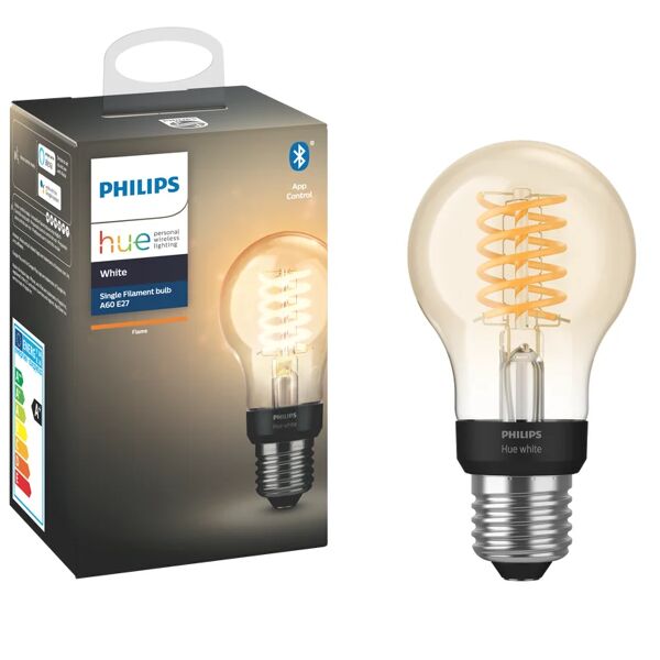 philips lampadina smart 34294100, led, goccia, ambrato, luce calda, 7w=550lm (equiv 40 w), 150° dimmerabile,