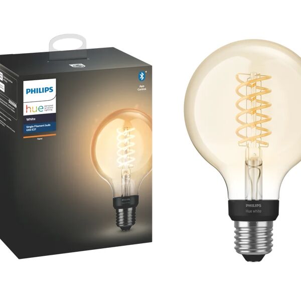 philips lampadina smart 34300900, led, globo, trasparente, luce calda, 7w=550lm (equiv 40 w), 150° dimmerabile,