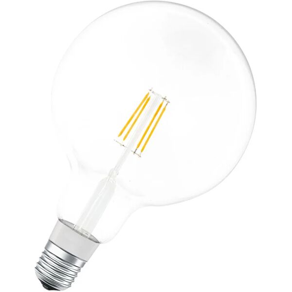 ledvance lampadina smart wifi, led filamento, globo, metallo oro, luce calda, 6w=650lm (equiv 50 w), 300° dimmerabile,