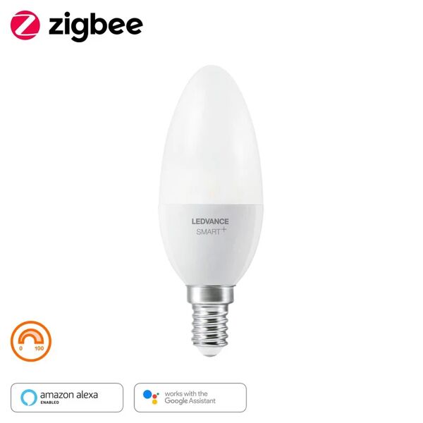 ledvance lampadina zigbee, led, oliva, opaco, luce calda, 40w=470lm (equiv 40 w), 260° dimmerabile,