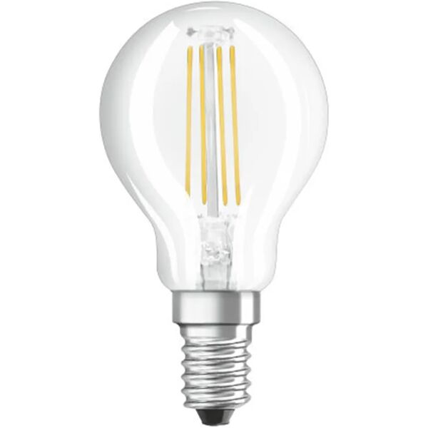 osram set da 2 lampadine led, sferico, trasparente, luce calda, 4w=470lm (equiv 40 w), 300° ,