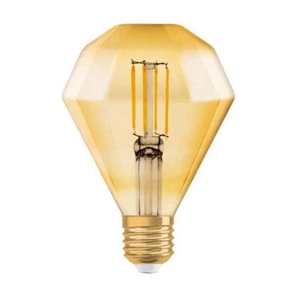 osram lampadina led filamento, diamante, ambrato, luce calda, 4w=470lm (equiv 40 w), 300° ,
