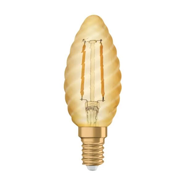 osram lampadina led filamento, torciglione, ambrato, luce calda, 1.5w=120lm (equiv 12 w), 300° ,