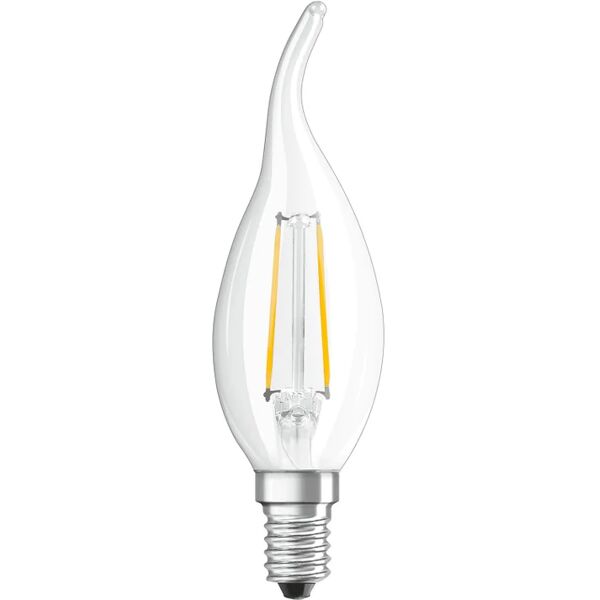 osram lampadina led filamento, colpo di vento, trasparente, luce calda, 4w=470lm (equiv 40 w), 300° dimmerabile,