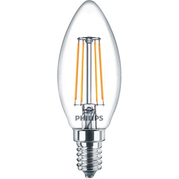 philips set da 4 lampadine led, oliva, opaco, luce naturale, 4.3w=470lm (equiv 40 w), 200° ,