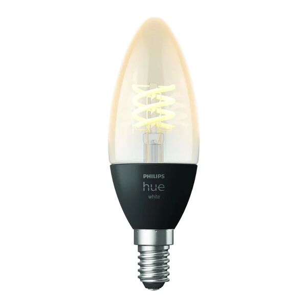 philips lampadina smart led, oliva, trasparente, luce fredda, 4.5w=300lm (equiv 40 w), 42° dimmerabile,