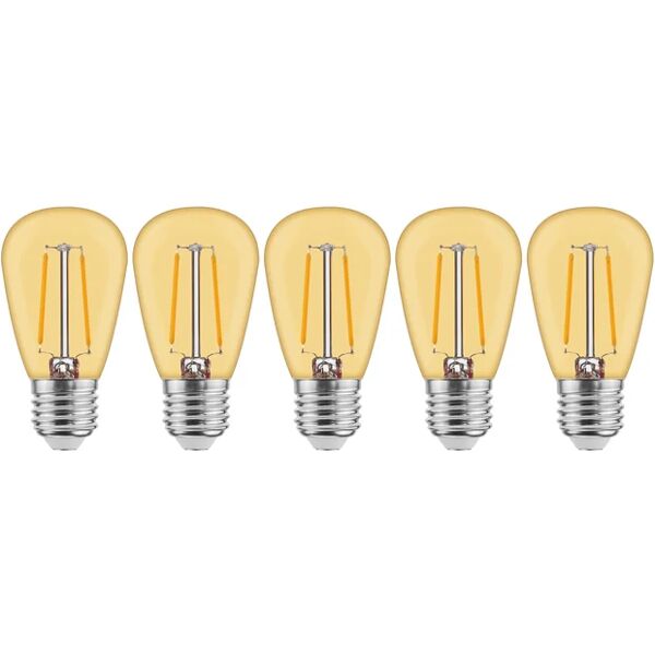 lexman set da 5 lampadine led, sferico, ambrato, luce calda, 10w=250lm (equiv 25 w), 330° ,