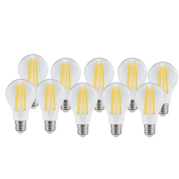 botlighting set da 10 lampadine kai, led, goccia, trasparente, luce calda, 18w=2452lm (equiv 150 w), 330° ,