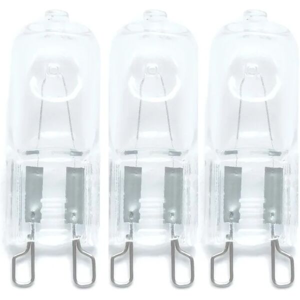 lexman set da 3 lampadine alogeno, specifico, smerigliato, luce calda, 40w=586lm (equiv 60 w), 360° dimmerabile,