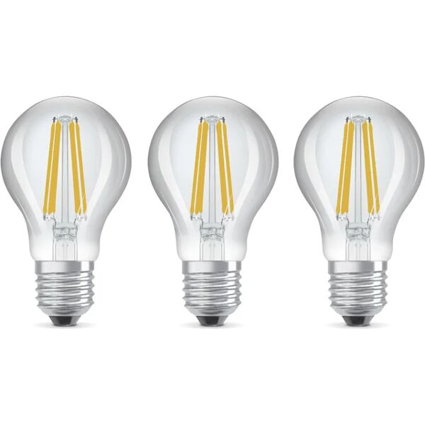 lexman set da 3 lampadine led filamento, goccia, smerigliato, 7.2w=1521lm (equiv 100 w), 330° ,