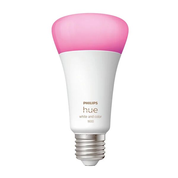 philips lampadina smart hue color, led, goccia, trasparente, luce cct e rgb, 13.5w=1521lm (equiv 13,5 w), 200° dimmerabile,