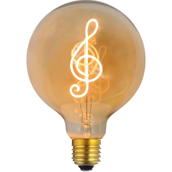 on lampadina music up, led, globo, ambrato, luce calda, 4w=200lm (equiv 4 w), 360° dimmerabile,