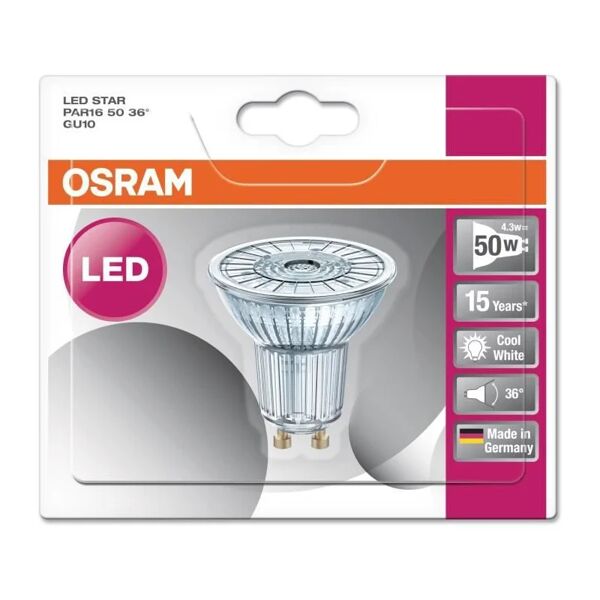 osram bulb spot led par16 gu10 4.3 w equivalente a 50 w freddo bianco