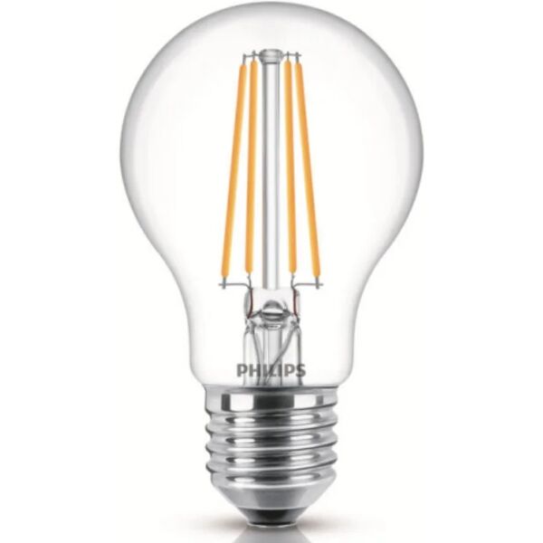 philips - lampadina led a goccia in vetro con filamento a vista 60w e27 85 - non dimmerabile - luce bianca fredda