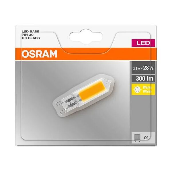 osram capsula lampadina led, 2.8 w equivalenti 30 w, attacco g9, luce calda 2700k, confezione da 1 pezzo