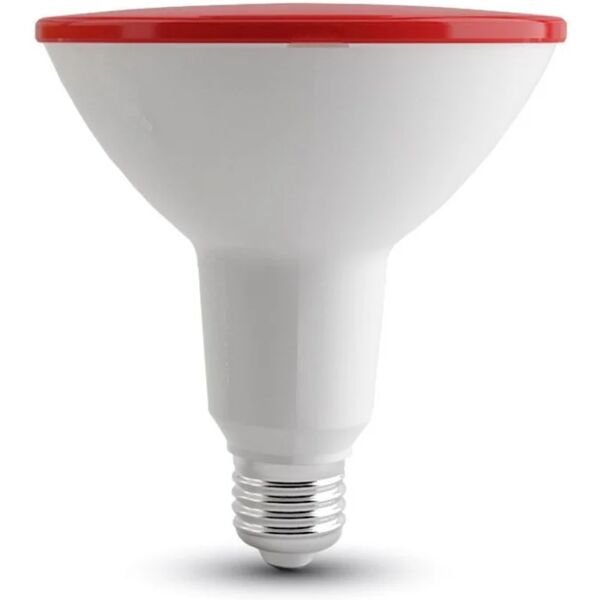 v-tac lampadina led e27 15w par38 colore rosso ip65