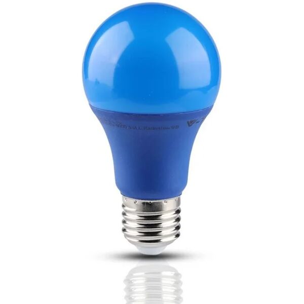 v-tac lampadina led e27 9w a60 colore blu