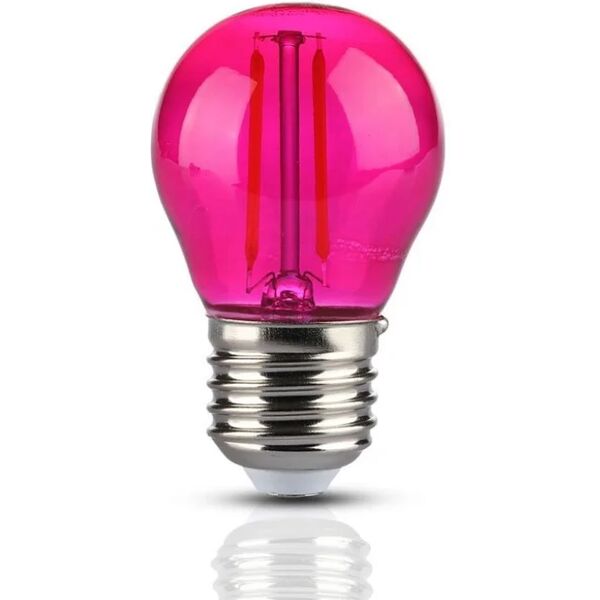 v-tac lampadina led e27 2w g45 filamento colore rosa