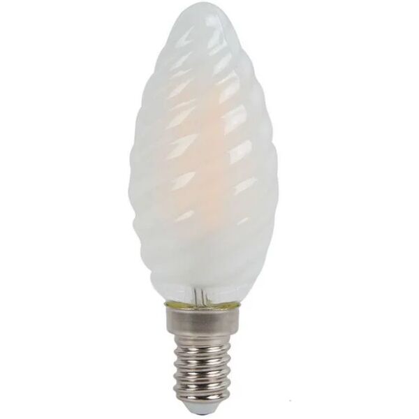 v-tac lampadina led e14 4w 100lm/w candela filamento incrociato satinato 6400k