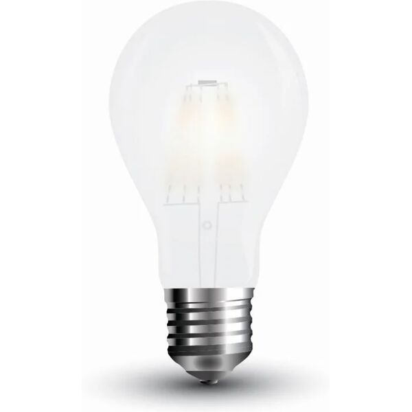 v-tac lampadina led e27 4w 100lm/w a60 filamento satinato 6400k