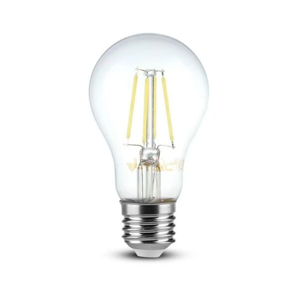 v-tac lampadina led e27 4w 100lm/w a60 filamento 6400k