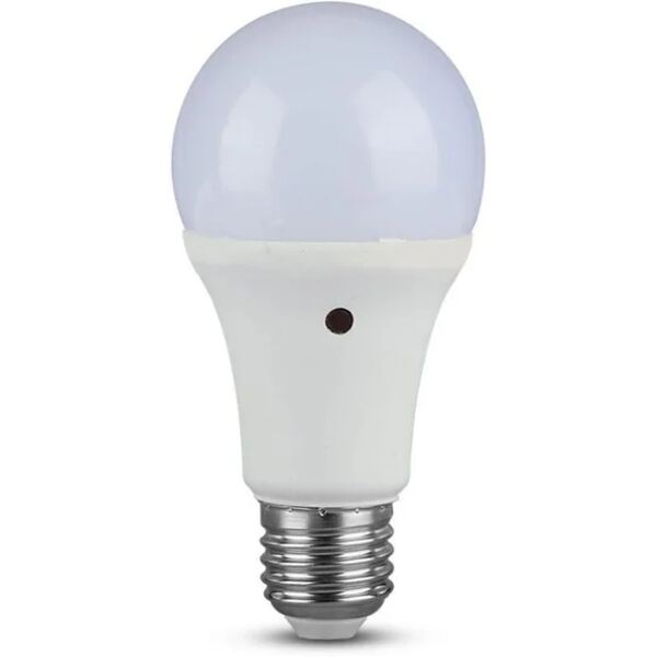 v-tac lampadina led e27 9w a60 con sensore crepuscolare 2700k (blister 2 pezzi)