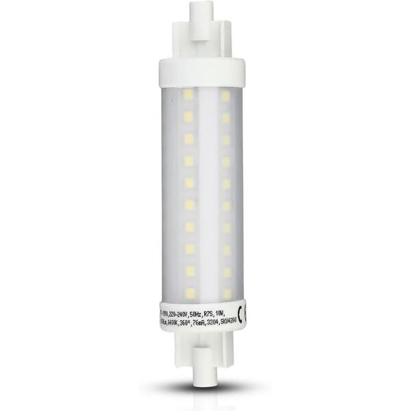 v-tac lampadina led 10w 100lm/w r7s 6400k 25x118mm