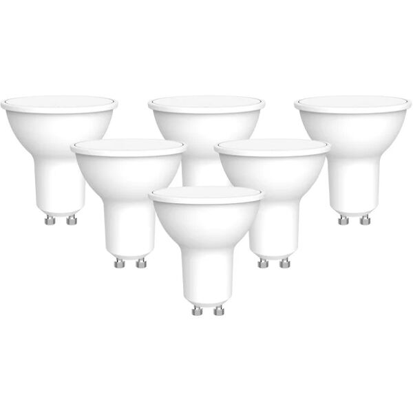 lexman - set di 6 lampadine a led - Ø50 - gu10 - 510 lm - 5,4w equivalenti 50w - 2700k - bianco caldo