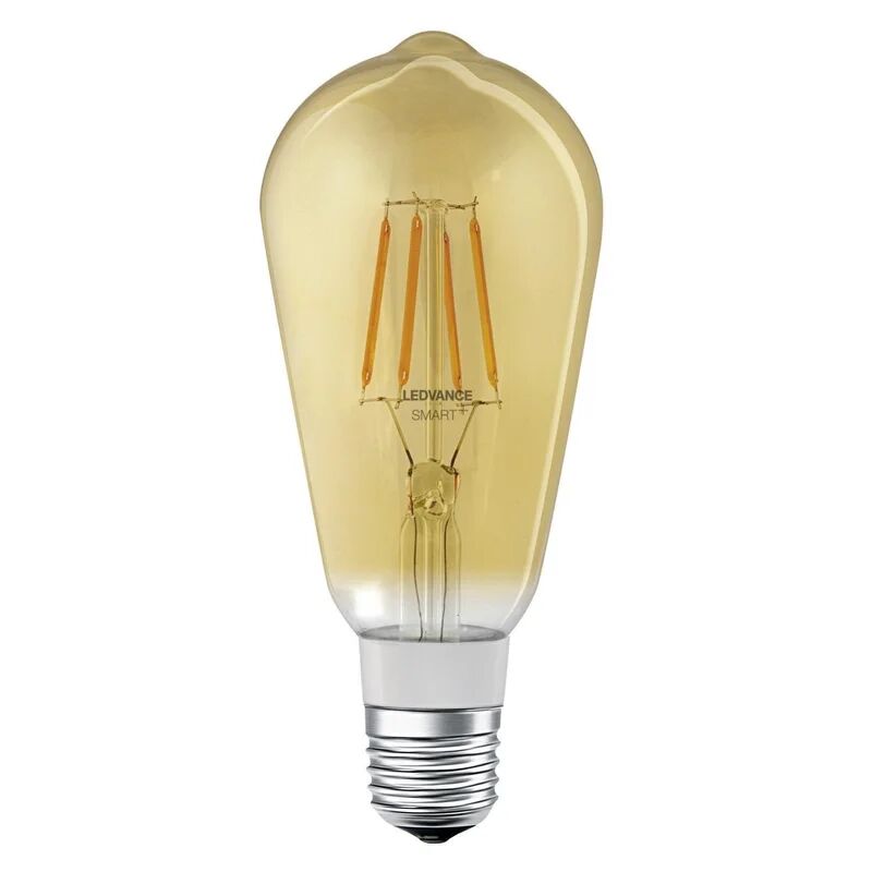 LEDVANCE Lampadina LED, WIFI, E27, goccia, dorato, luce calda, 6W=600LM (equiv 45 W), 300° dimmerabile,