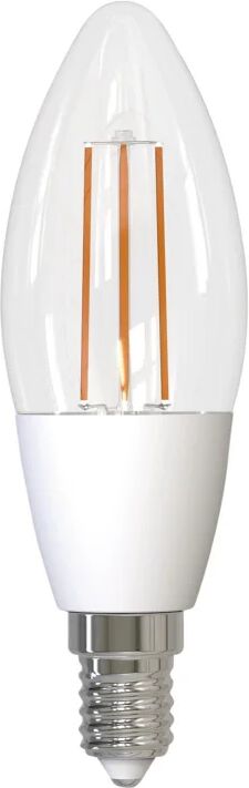 on lampadina wifi, led, oliva, trasparente, luce calda, 4.5w=470lm (equiv 4,5 w), 320° dimmerabile,