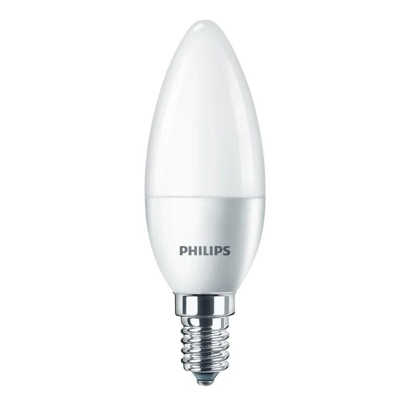 philips set da 4 lampadine led, oliva, opaco, luce calda, 5.5w=470lm (equiv 40 w), 200° ,