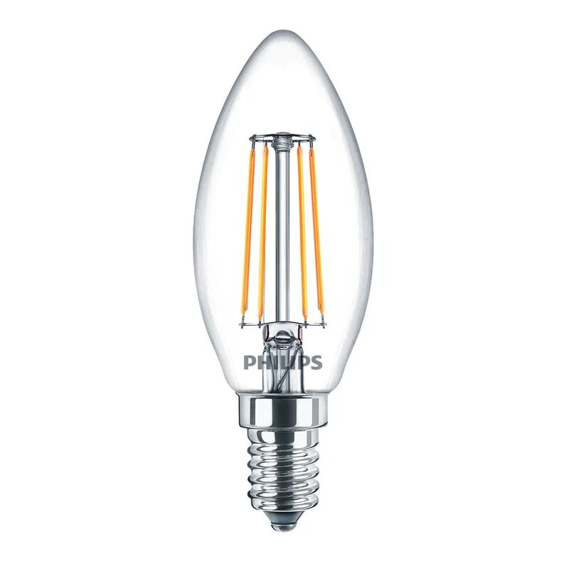 philips set da 4 lampadine led, oliva, opaco, luce naturale, 4.3w=470lm (equiv 40 w), 200° ,