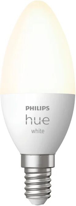 philips lampadina smart hue white, led, oliva, trasparente, luce calda, 5.5w=470lm (equiv 5.5 w), 200° dimmerabile,