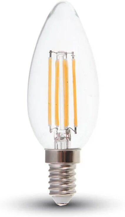 v-tac lampadina led e14 4w candela filamento 6400k